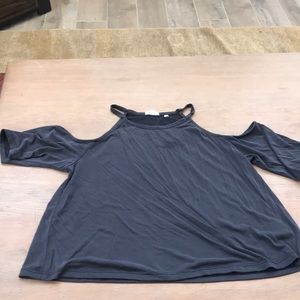 Dark grey off the shoulder top